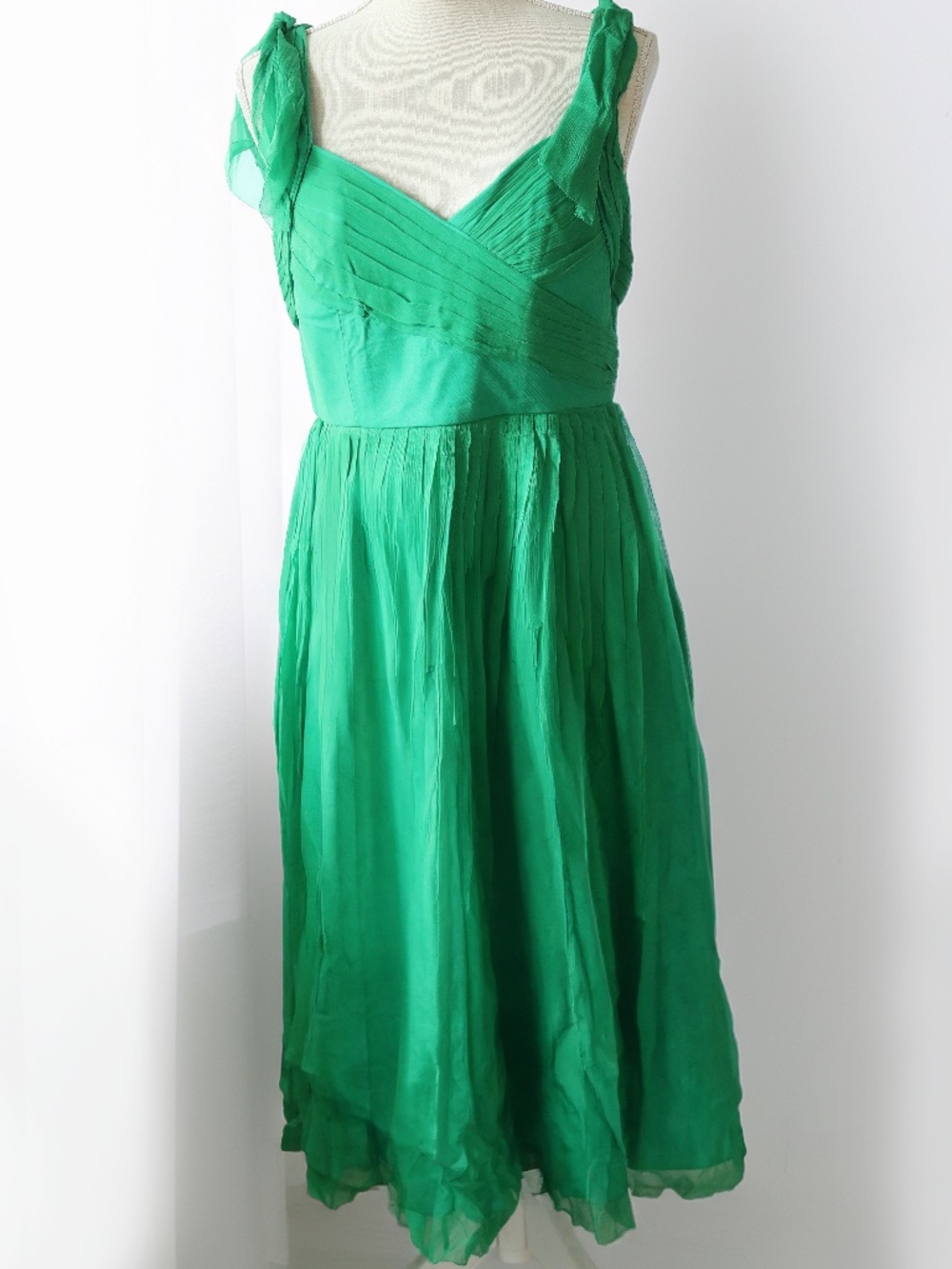 Hitherto (BLDN) Green Chiffon Dress NWOT